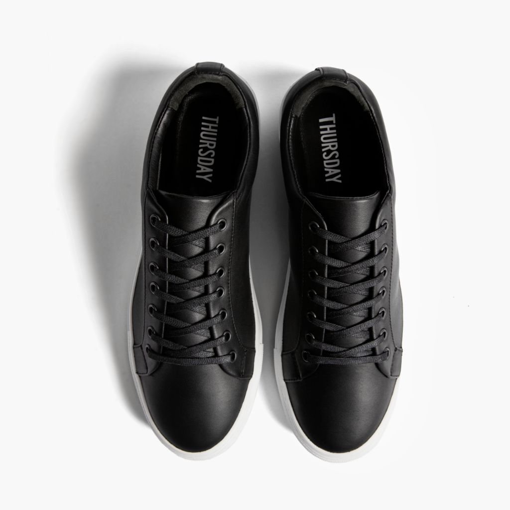 Premier Low Top Czarny Skórzane sneakersy Męska For Men - Wzmocniony zapiętek i precyzyjne podwójne szwy