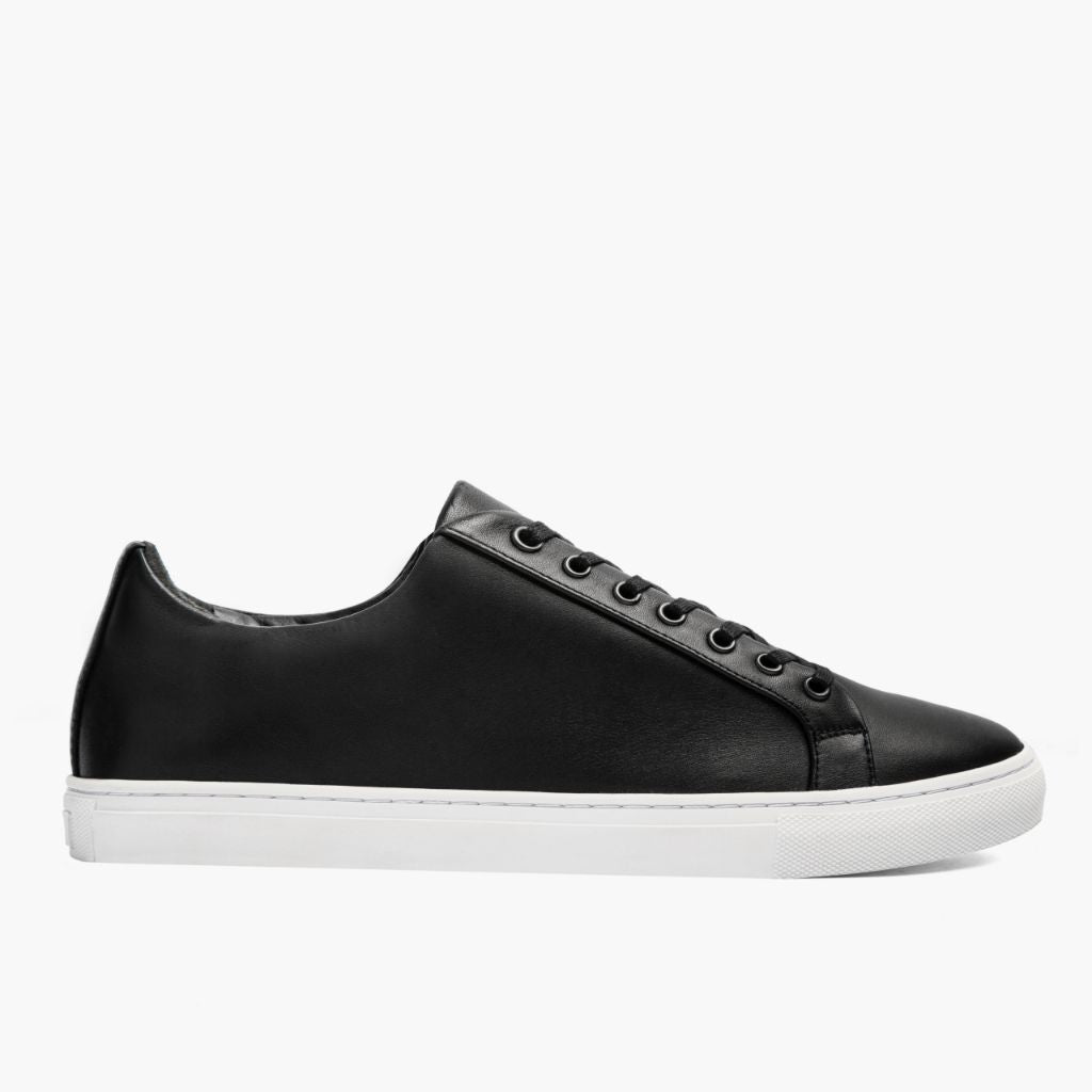 Black Full-Grain leather Sneakers - Konstrukcja ramowa Goodyear welt i detal noska