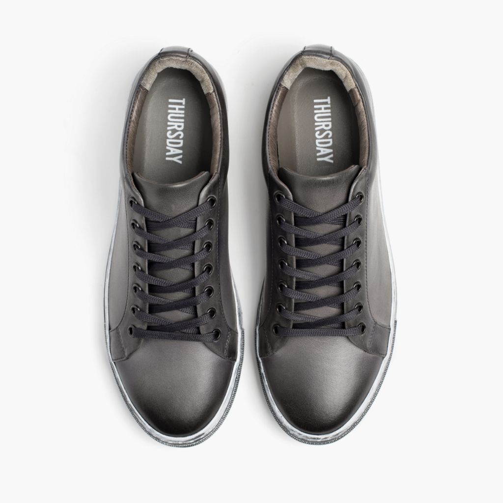 Premier Low Top Distressed Grey Skórzane sneakersy Męska For Men - Wzmocniony zapiętek i precyzyjne podwójne szwy