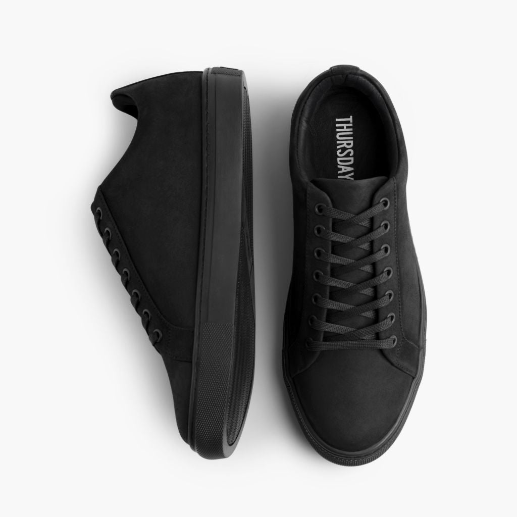 Premier Low Top Czarny Matte Skórzane sneakersy Męska For Men - Wzmocniony zapiętek i precyzyjne podwójne szwy
