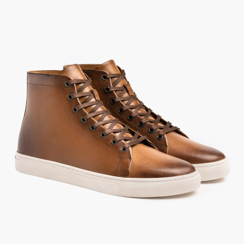 Premier High Top Toffee Leather Sneakers Męska