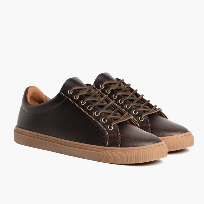 Premier Low Top Cacao Leather Sneakers Męska