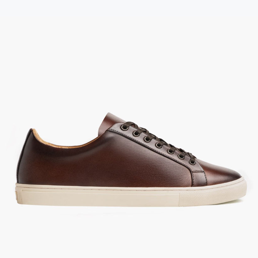 Premier Low Top Coffee Leather Sneakers Męska