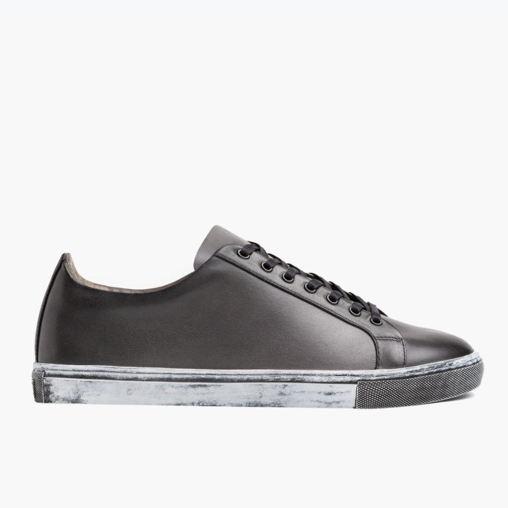 Grey Full-Grain leather Sneakers - Konstrukcja ramowa Goodyear welt i detal noska