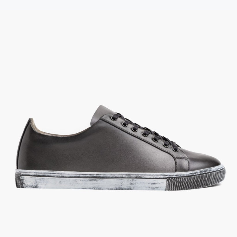 Premier Low Top Distressed Grey Leather Sneakers Męska