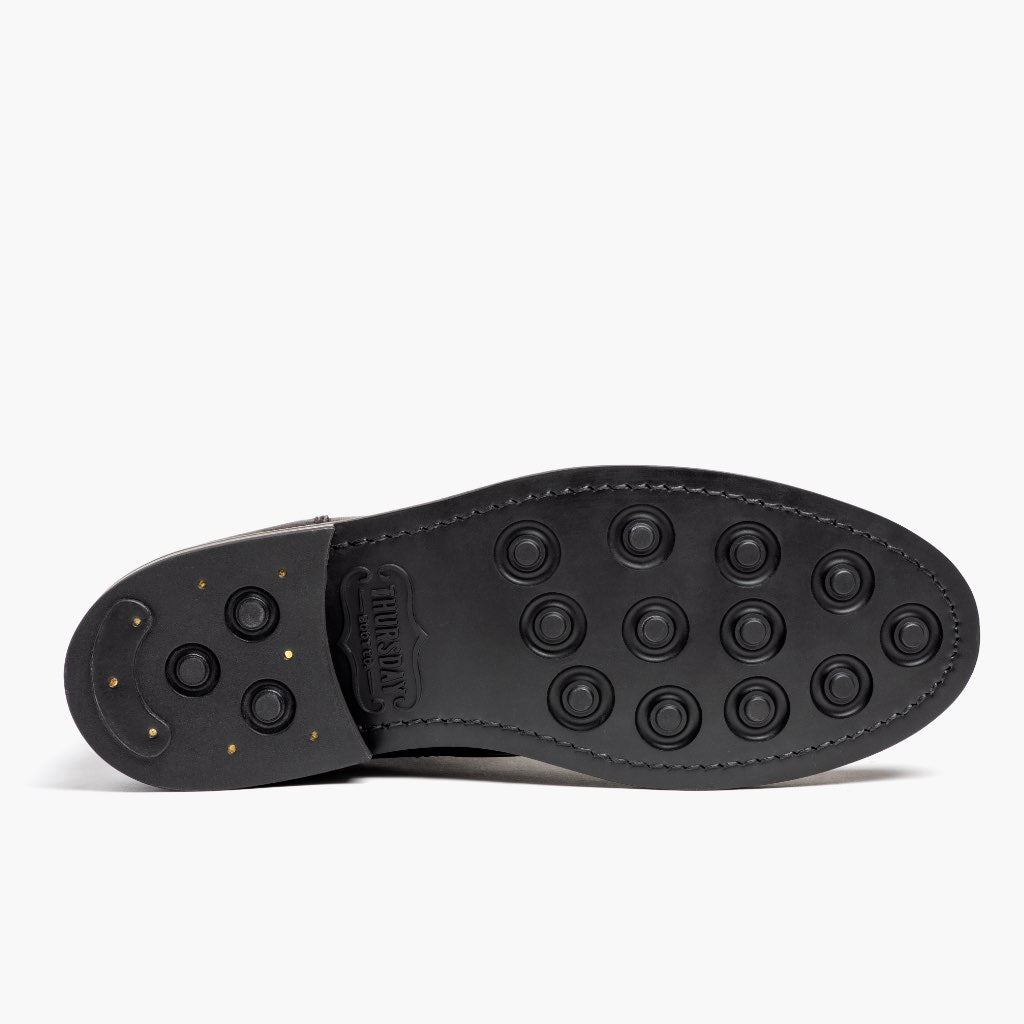 High-Traction Rubber Outsole & Lug Tread Pattern on President Czarny Coffee Skórzane trzewiki Męska For Men