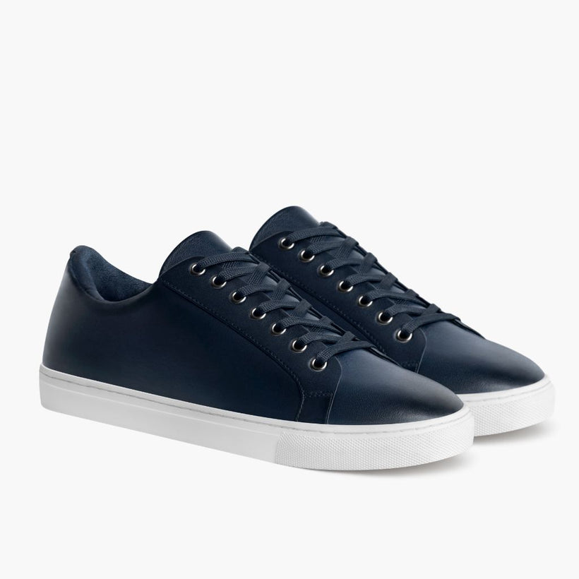 Premier Low Top Deep Blue Leather Sneakers Męska
