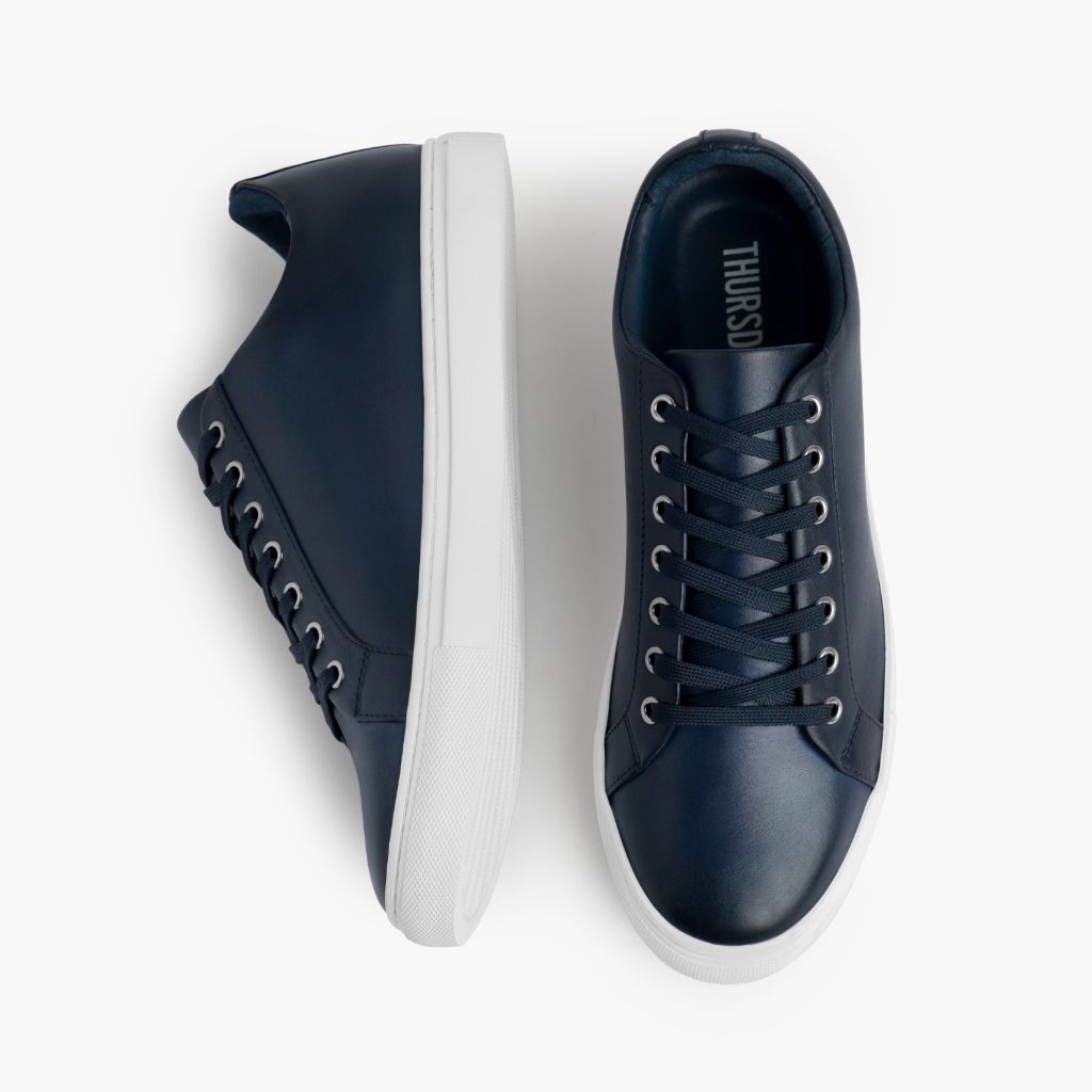 Premier Low Top Deep Niebieski Skórzane sneakersy Męska For Men - Wzmocniony zapiętek i precyzyjne podwójne szwy
