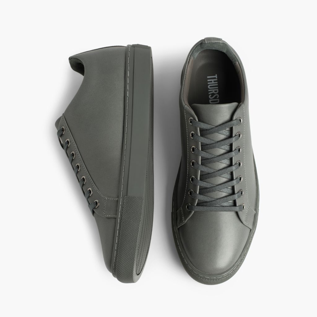 Premier Low Top Grey Skórzane sneakersy Męska For Men - Wzmocniony zapiętek i precyzyjne podwójne szwy