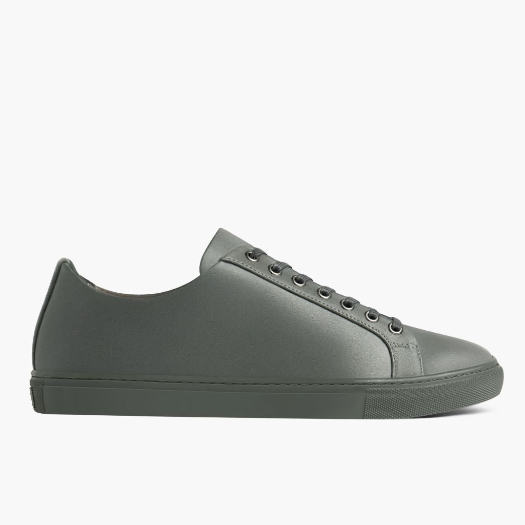 Grey Full-Grain leather Sneakers - Konstrukcja ramowa Goodyear welt i detal noska
