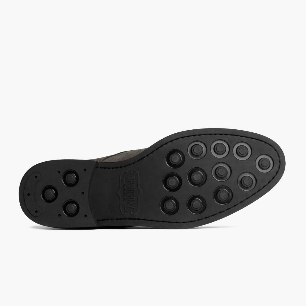 High-Traction Rubber Outsole & Lug Tread Pattern on Cadet Shadow Grey Skórzane trzewiki Męska