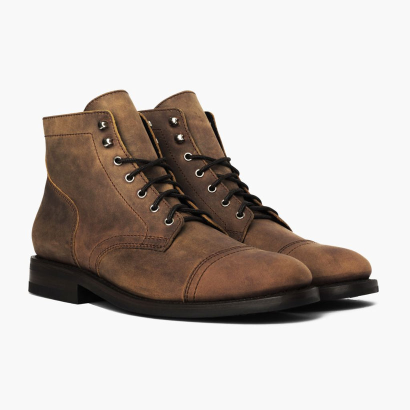 Captain Burnt Copper Leather Boots Męska