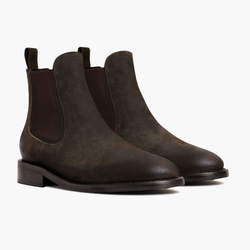 Duke Dark Olive Suede Leather Boots Męska