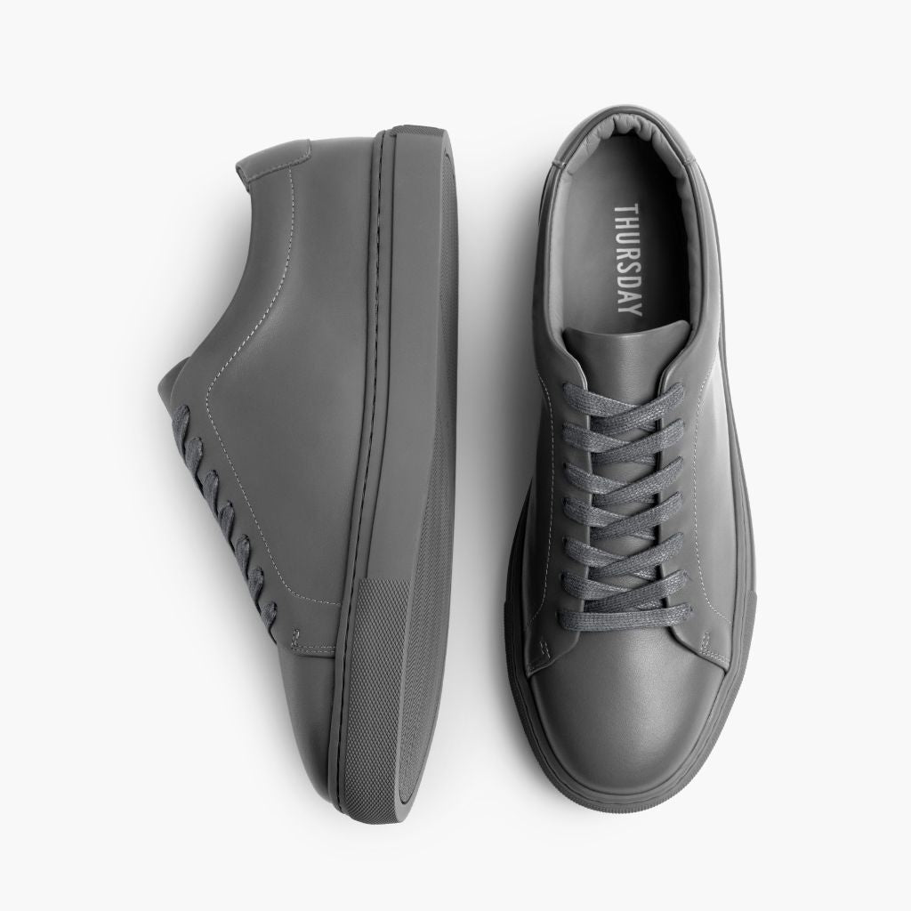 Encore Steel Grey Skórzane sneakersy Męska - Wzmocniony zapiętek i precyzyjne podwójne szwy