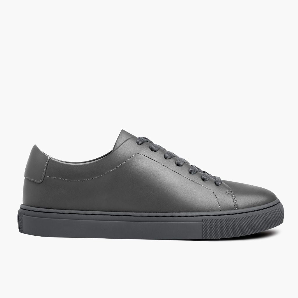 Grey Full-Grain leather Sneakers - Konstrukcja ramowa Goodyear welt i detal noska