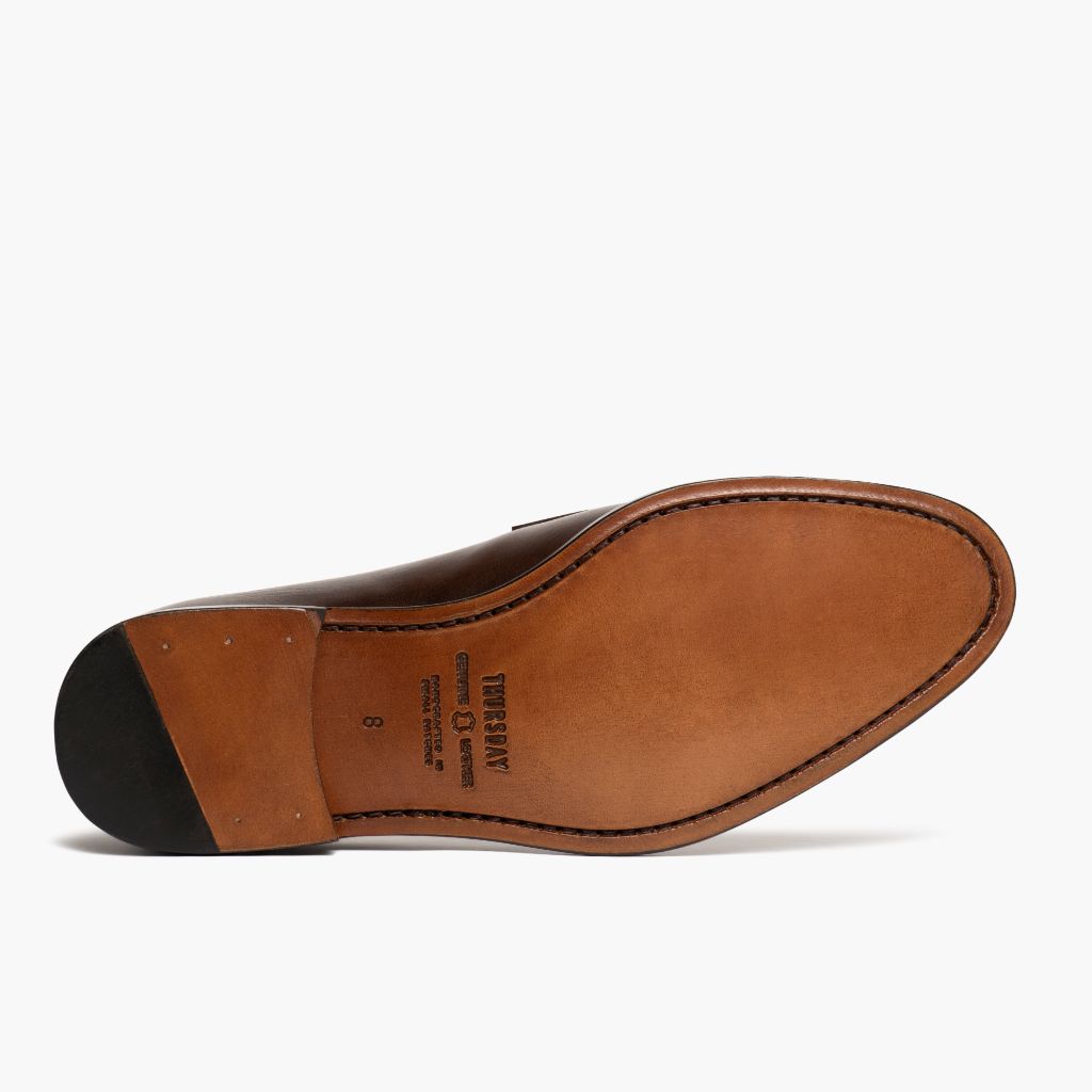 High-Traction Rubber Outsole & Lug Tread Pattern on Lincoln Rich Mahogany Skórzane sneakersy Męska