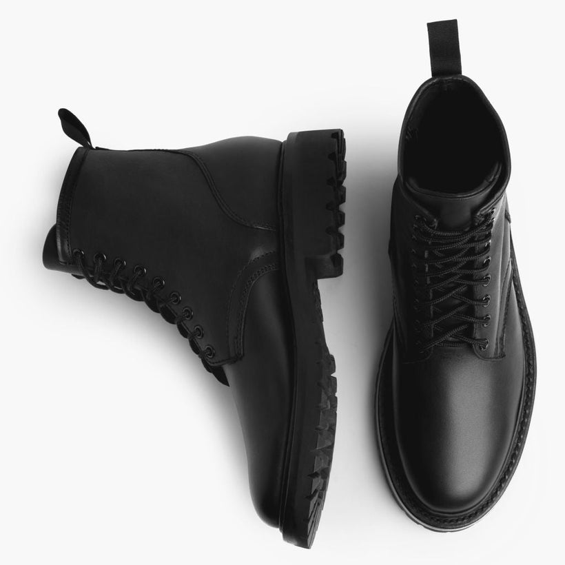 Stomper Czarna (No Zipper) Leather Boots Męska