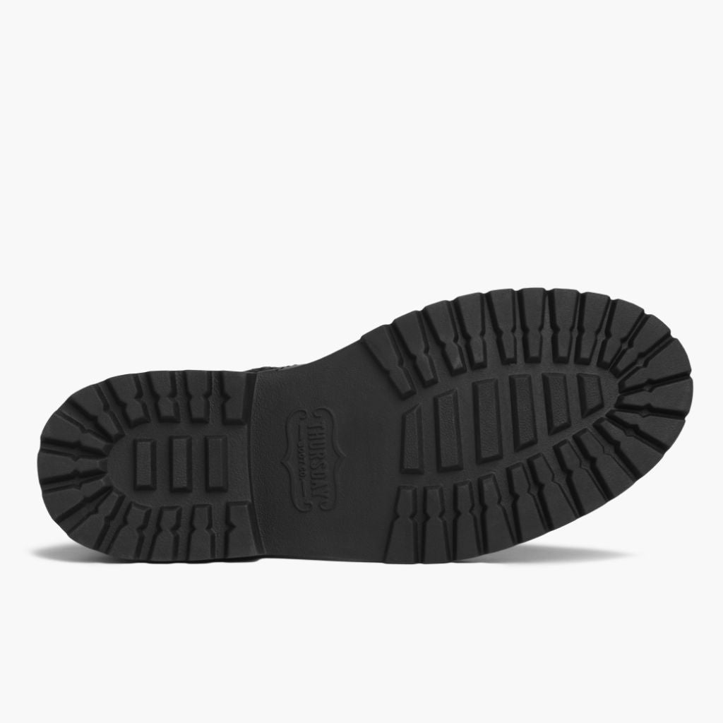 High-Traction Rubber Outsole & Lug Tread Pattern on Stomper Czarny (No Zipper) Skórzane trzewiki Męska For Men
