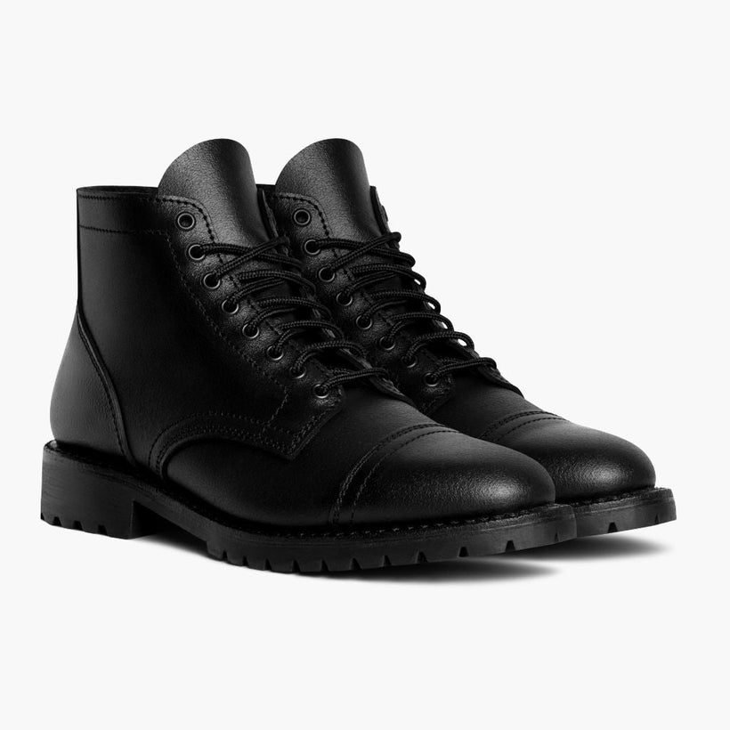 Vanguard Czarna Waxed Roughout Leather Boots Męska