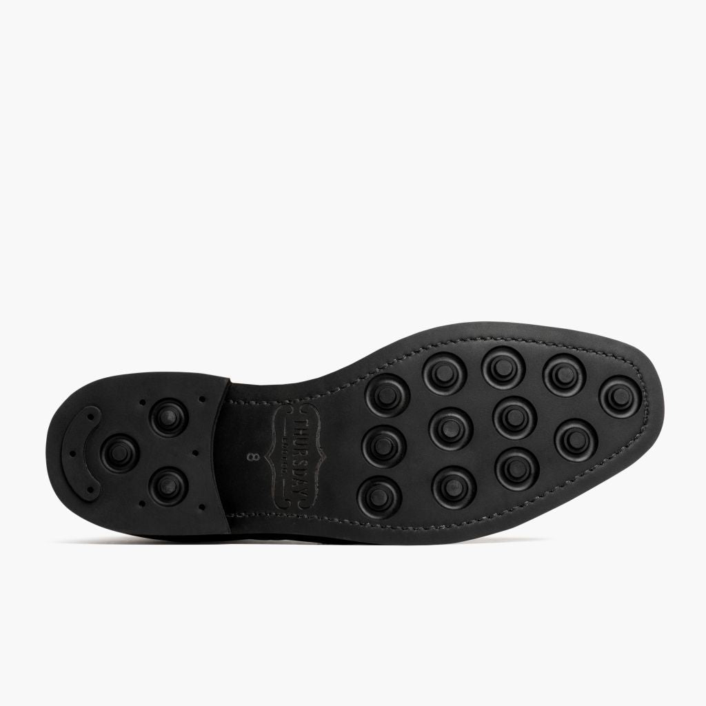 High-Traction Rubber Outsole & Lug Tread Pattern on Wingtip Czarny Skórzane trzewiki Męska For Men