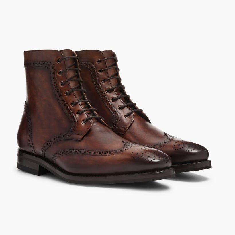 Wingtip Color #77 Leather Boots Męska