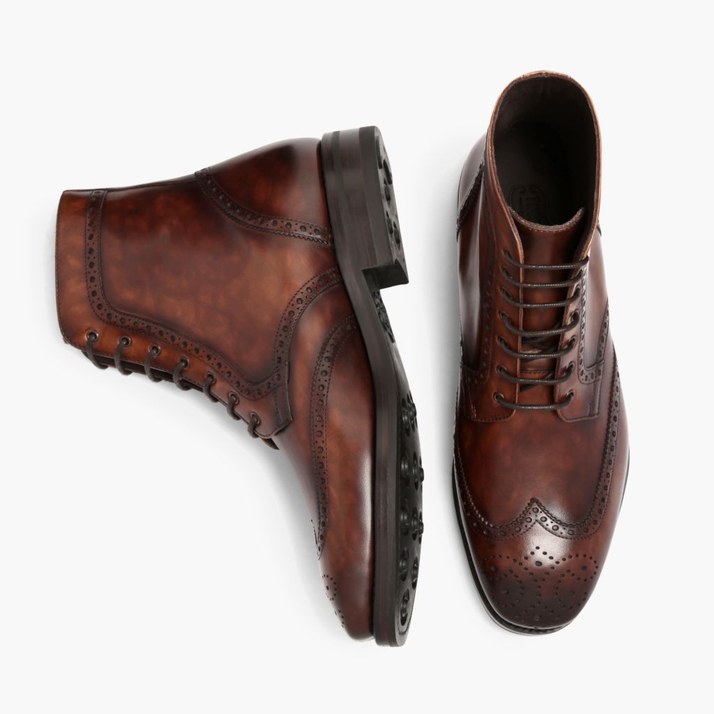 Wingtip Color #77 Skórzane trzewiki Męska For Men - Wzmocniony zapiętek i precyzyjne podwójne szwy