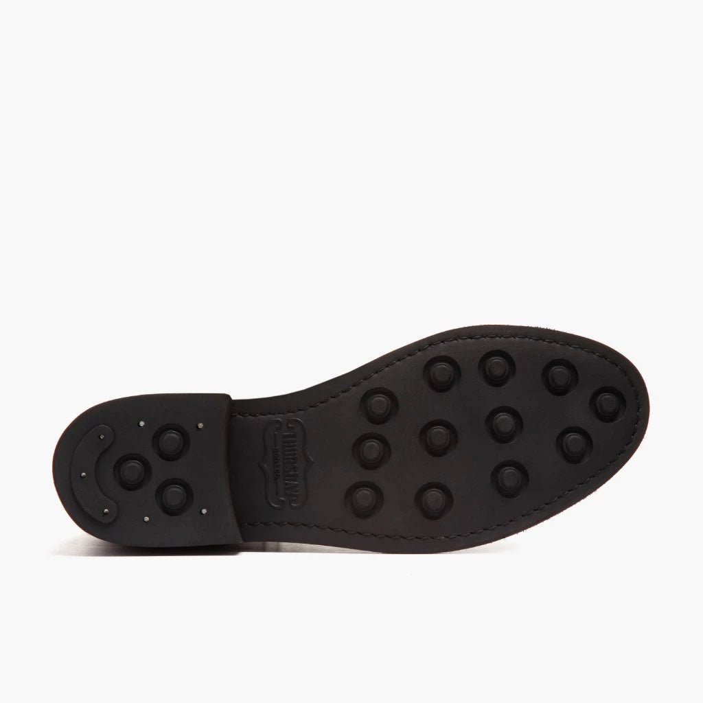 High-Traction Rubber Outsole & Lug Tread Pattern on Captain Czarny Coffee Skórzane trzewiki Damska