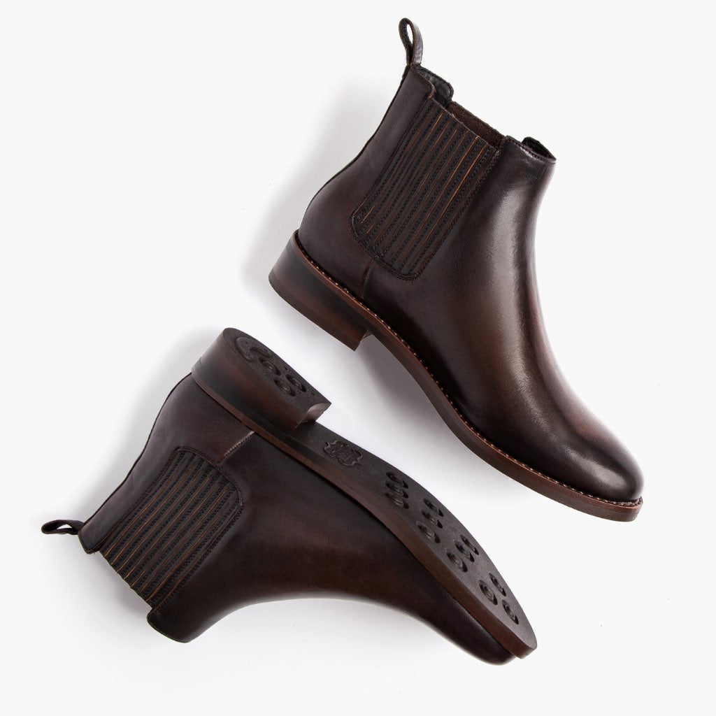 High-Traction Rubber Outsole & Lug Tread Pattern on Dreamer Czarny Coffee Skórzane trzewiki Damska