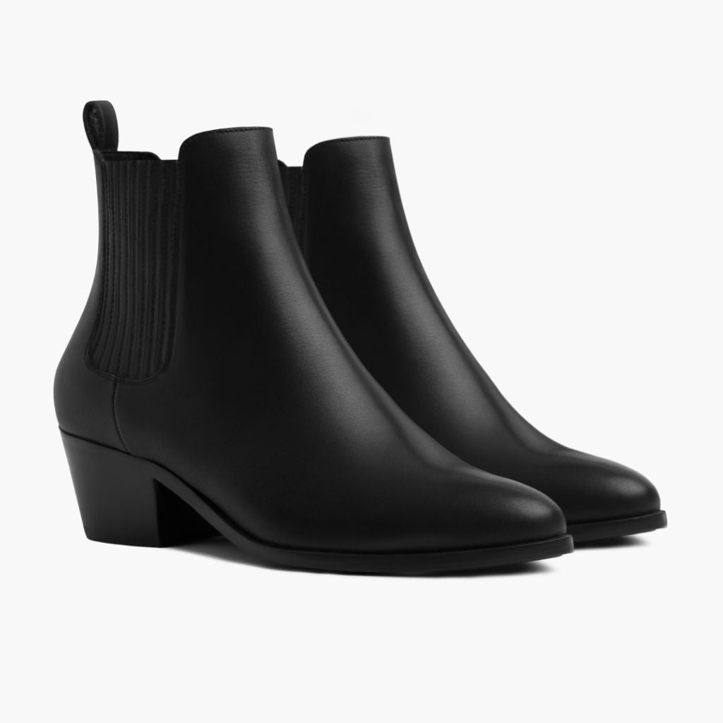 Black Full-Grain leather Boots - Konstrukcja ramowa Goodyear welt i detal noska