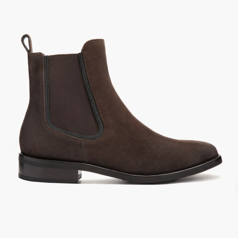 Duchess Dark Brązowa Suede Leather Boots Damska