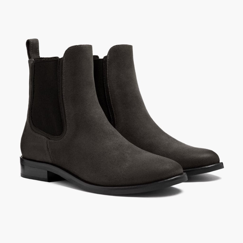 Duchess Shadow Grey Leather Boots Damska