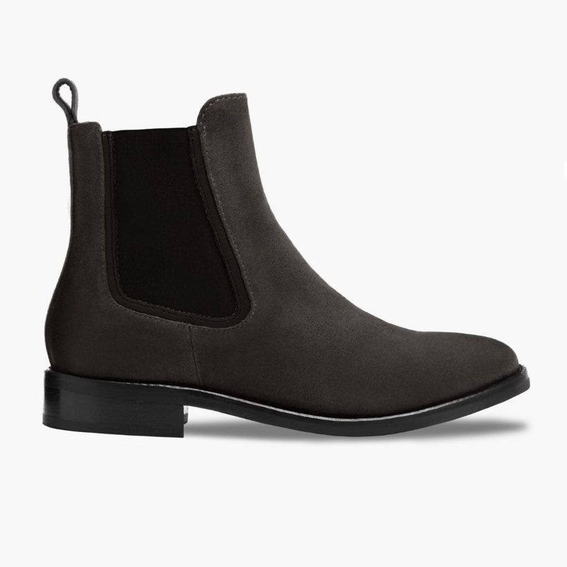 Duchess Shadow Grey Leather Boots Damska