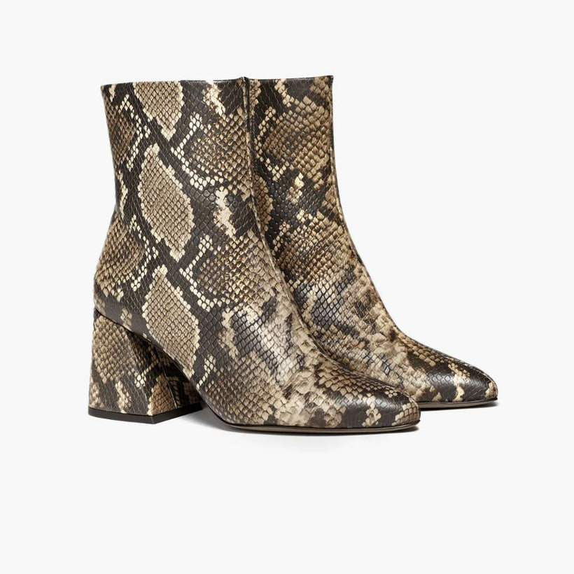 Heartbreaker Snake Print Leather Boots Damska