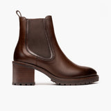 Knockout Chocolate Leather Boots in Chocolate Full-Grain Leather - Lateral Side Profile View | Buy Online