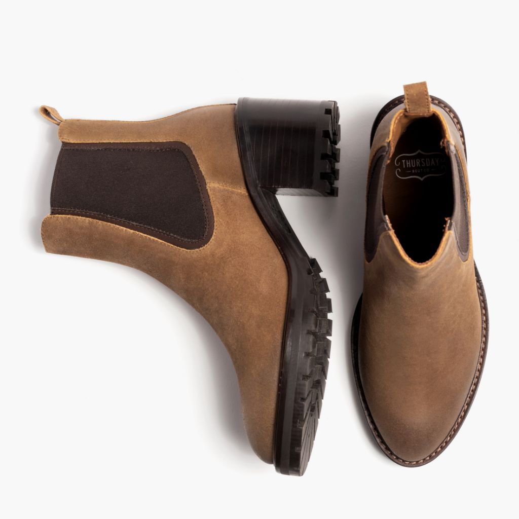 High-Traction Rubber Outsole & Lug Tread Pattern on Knockout Safari Skórzane trzewiki Damska