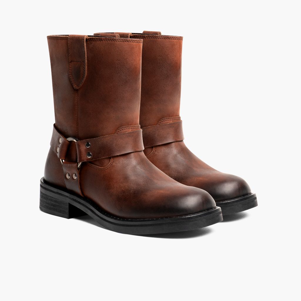Brown Full-Grain leather Boots - Konstrukcja ramowa Goodyear welt i detal noska