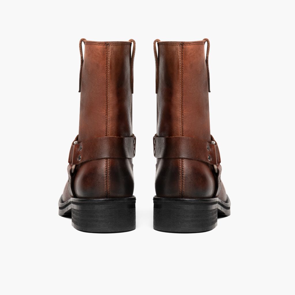 High-Traction Rubber Outsole & Lug Tread Pattern on Outlaw Rust Brązowy Skórzane trzewiki Damska