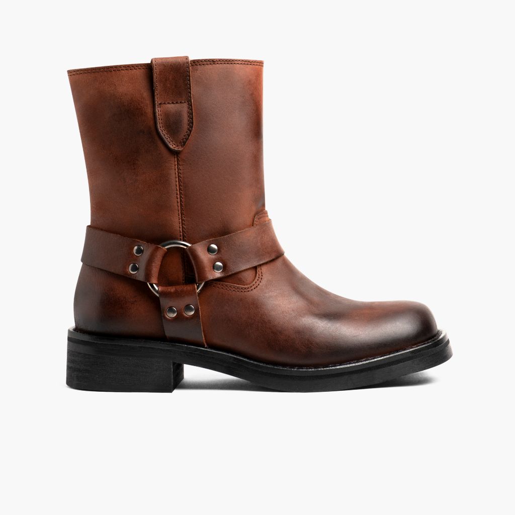 Outlaw Rust Brązowy Skórzane trzewiki Damska in Brown Full-Grain Leather - Widok z profilu | Kup online w oficjalnym sklepie