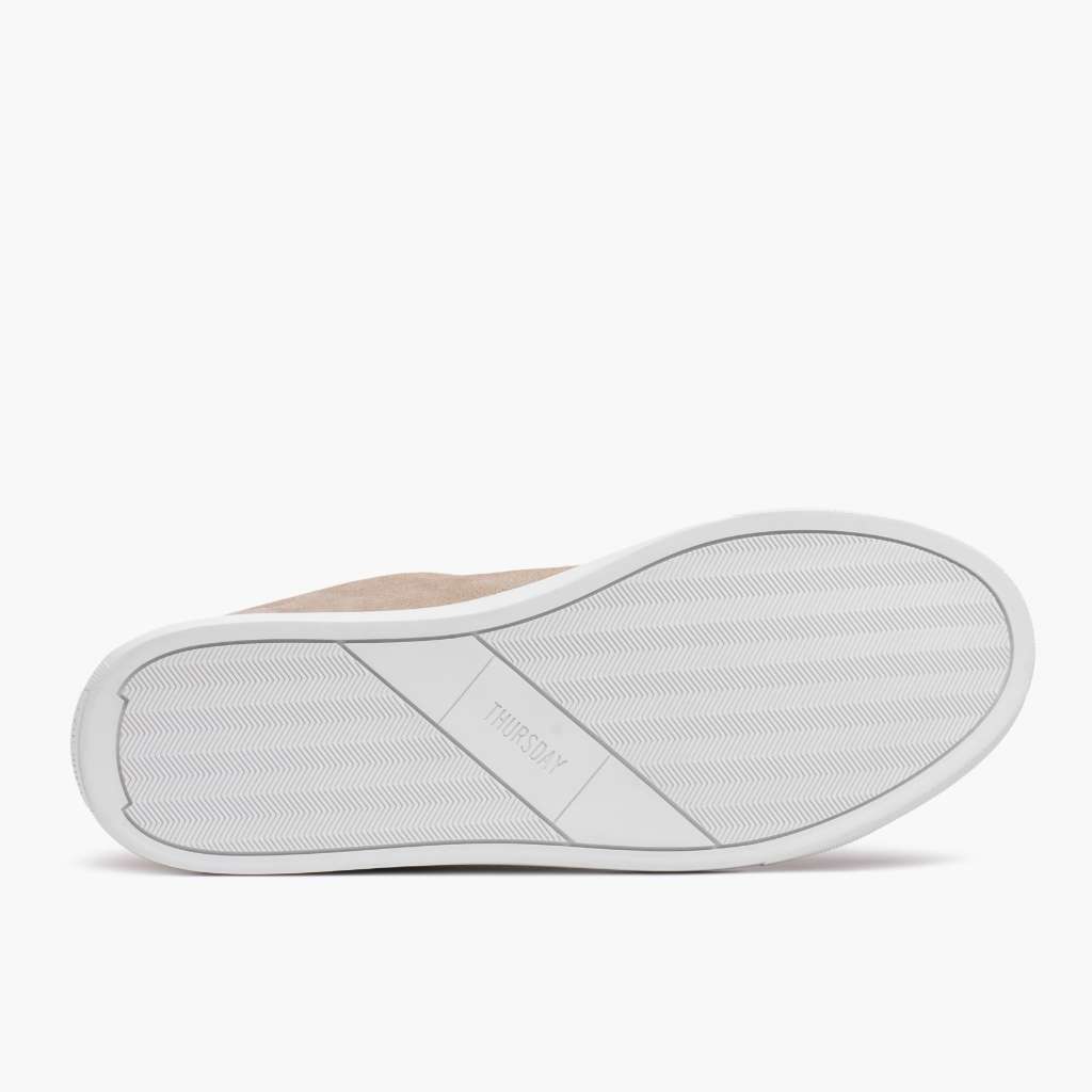 High-Traction Rubber Outsole & Lug Tread Pattern on Premier Low Top Latte Skórzane sneakersy Damska