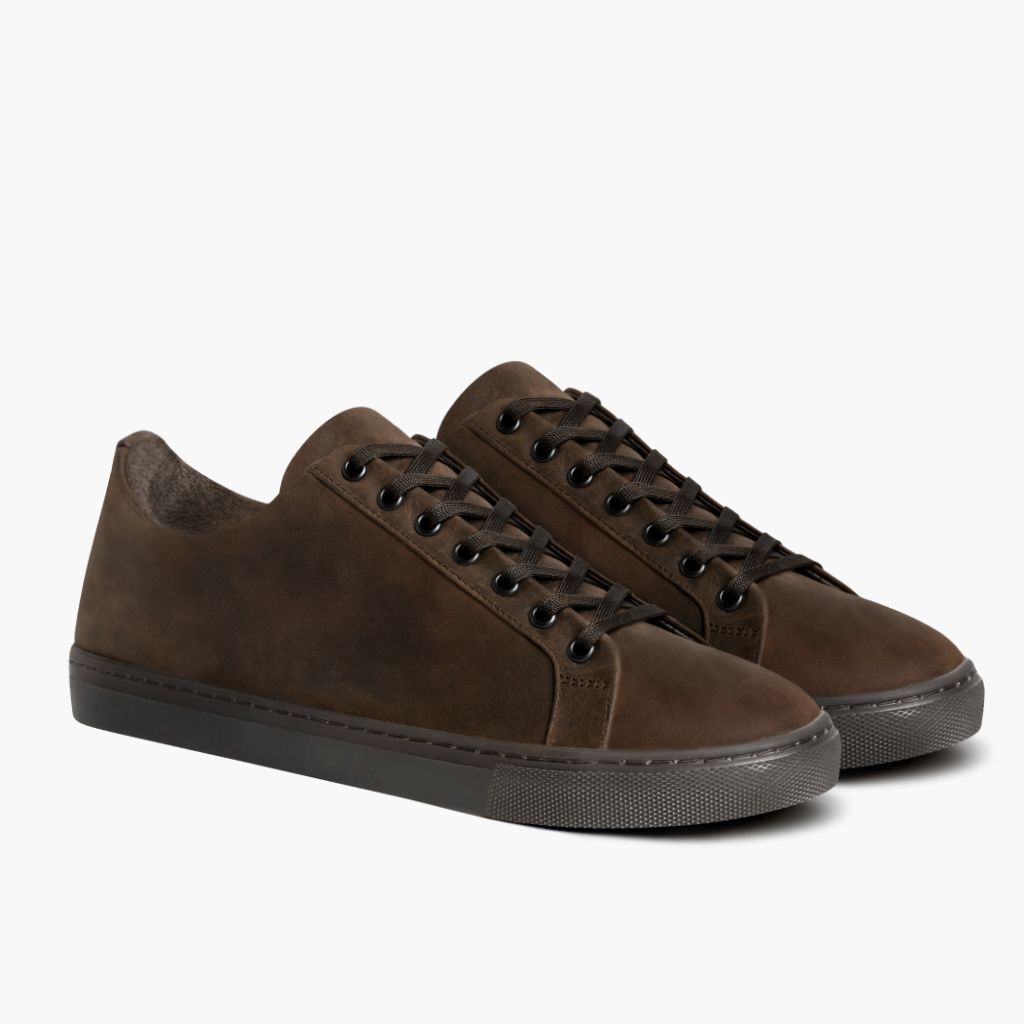 Premier Low Top Tobacco Skórzane sneakersy Damska in Classic Full-Grain Leather - Widok z profilu | Kup online w oficjalnym sklepie