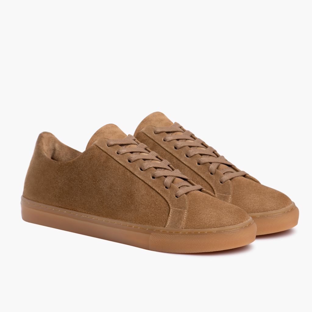 Premier Low Top Camel Skórzane sneakersy Damska in Camel Full-Grain Leather - Widok z profilu | Kup online w oficjalnym sklepie
