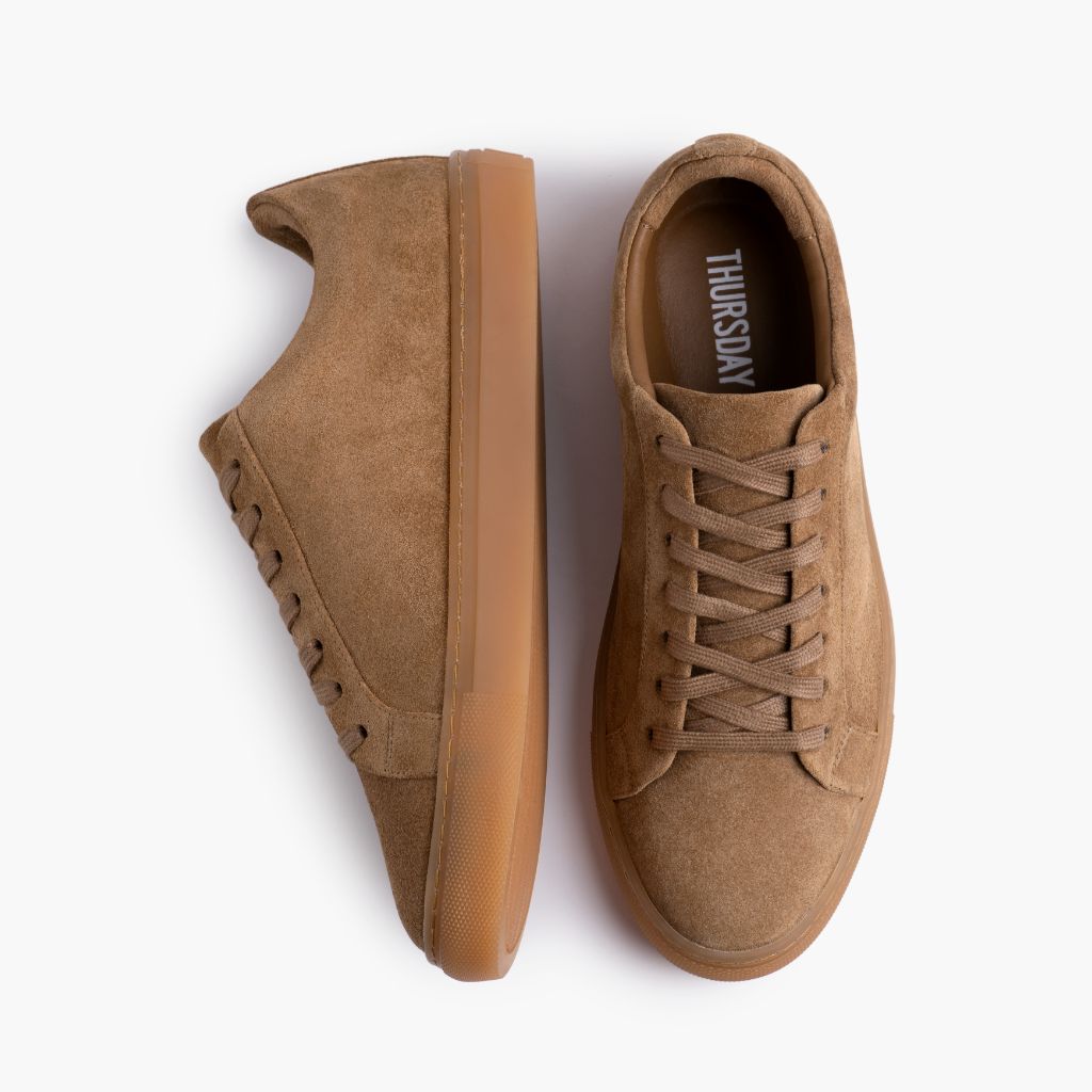 Premier Low Top Camel Skórzane sneakersy Damska - Wzmocniony zapiętek i precyzyjne podwójne szwy