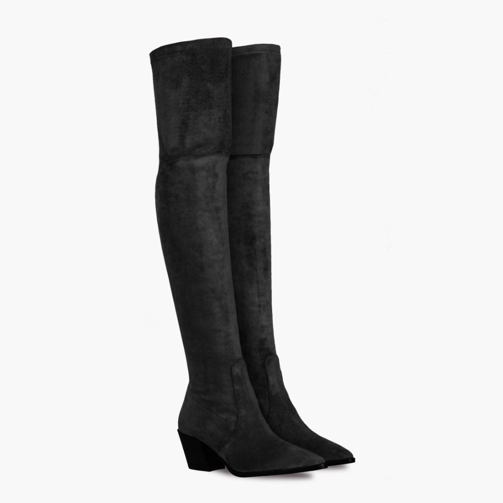 Black Full-Grain leather Boots - Konstrukcja ramowa Goodyear welt i detal noska
