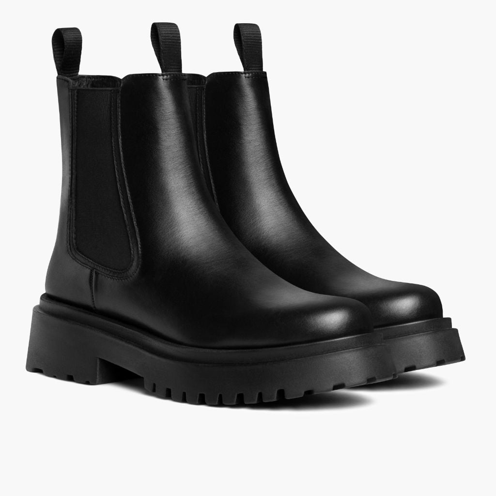 Black Full-Grain leather Boots - Konstrukcja ramowa Goodyear welt i detal noska