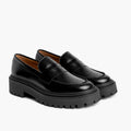 Penny Platform Czarny Skórzane mokasyny Damska