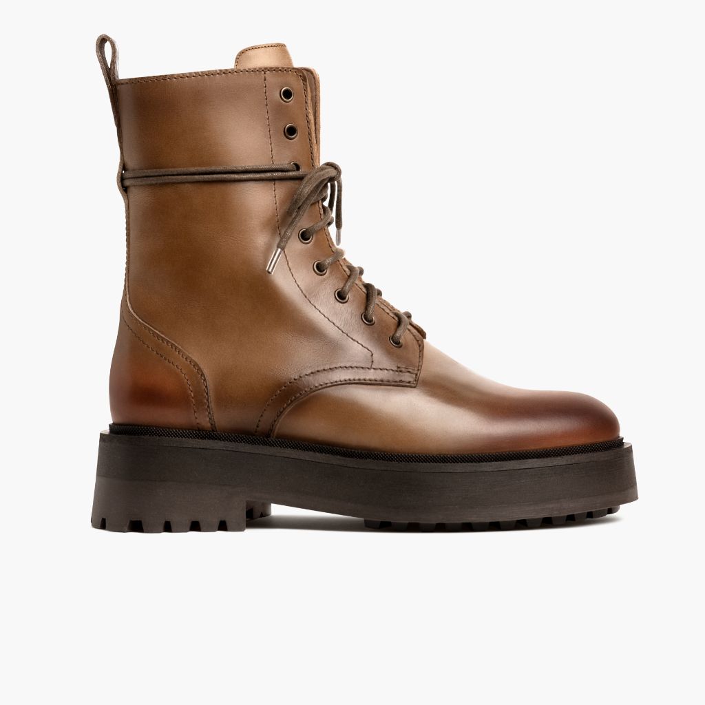 Quest Natural Skórzane trzewiki Damska in Classic Full-Grain Leather - Widok z profilu | Kup online w oficjalnym sklepie