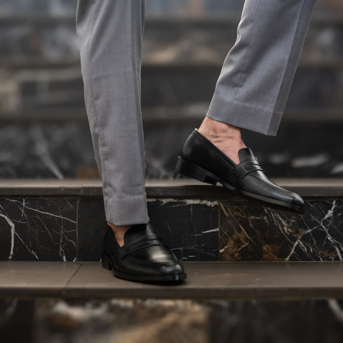 Orlaven Baxton Czarny Skórzane mokasyny Męska footwear image 10