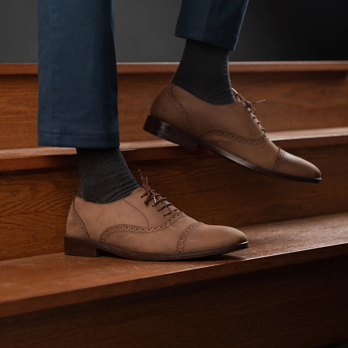 Orlaven Greyson Brogues Oxford Oil Pull-up Brązowy Skórzane buty Męska footwear image 10