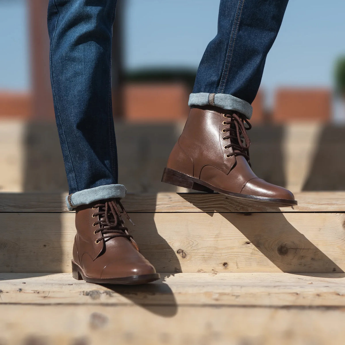 Orlaven Knight Derby Brązowy Skórzane trzewiki Męska footwear image 10