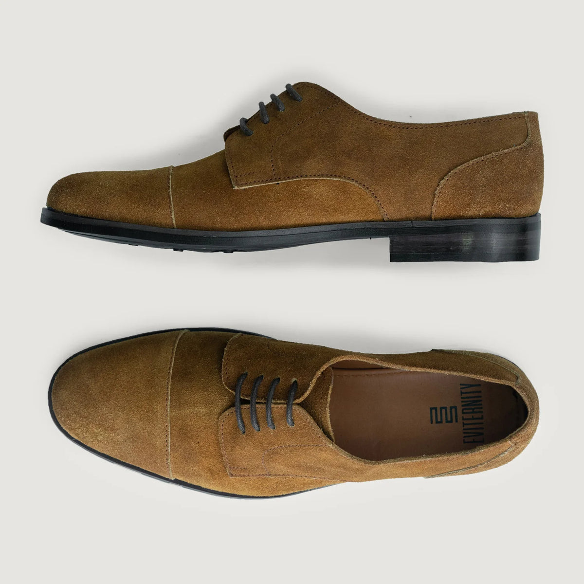 Attorney Derby Brown Suede Leather Shoes StudGuard For Men - Wzmocniony zapiętek i precyzyjne podwójne szwy
